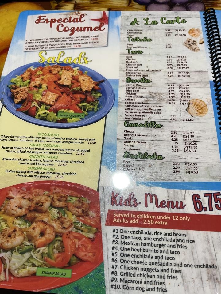 Cozumel Mexican Restaurant - Whitewater, WI menu_pic