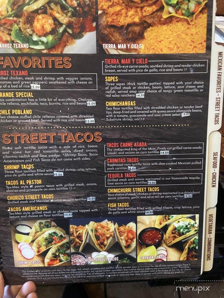 El Charro Mexican Grill - Radford, VA menu_pic
