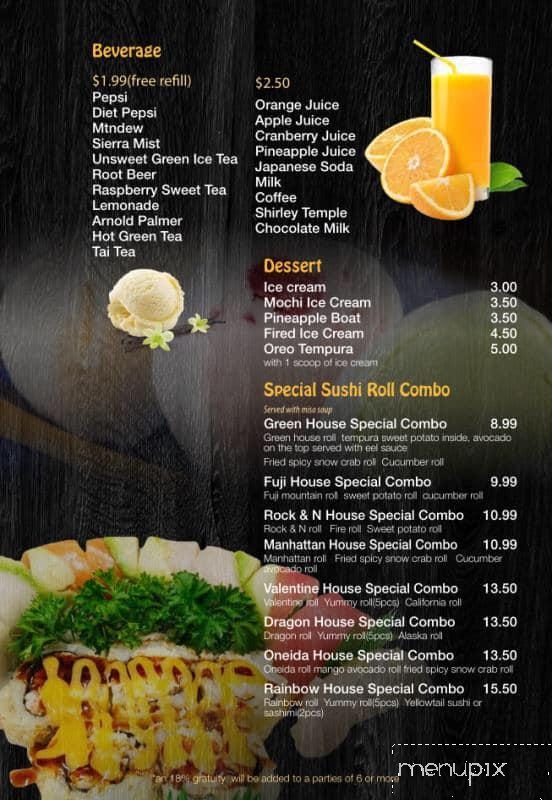 Furji Sushi Asia Sushi Buffet - Oneida, NY menu_pic