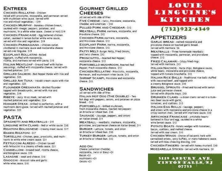 Luigi's Tavern - Tinton Falls, NJ menu_pic