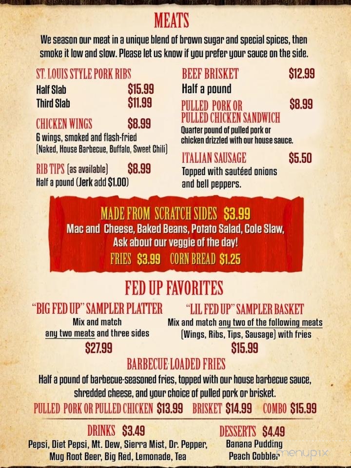 Fed Up Barbecue & More - Radcliff, KY menu_pic