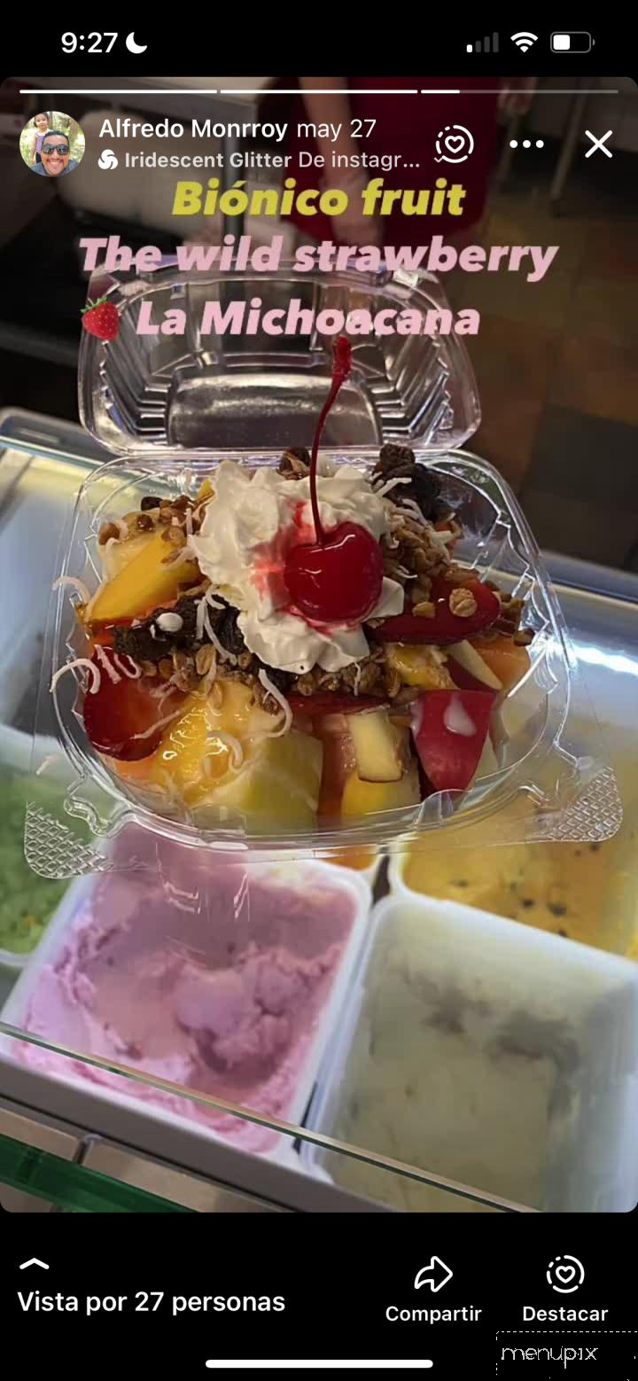 The Wild Strawberry La Michoacana Ice Cream - Big Bear Lake, CA menu_pic