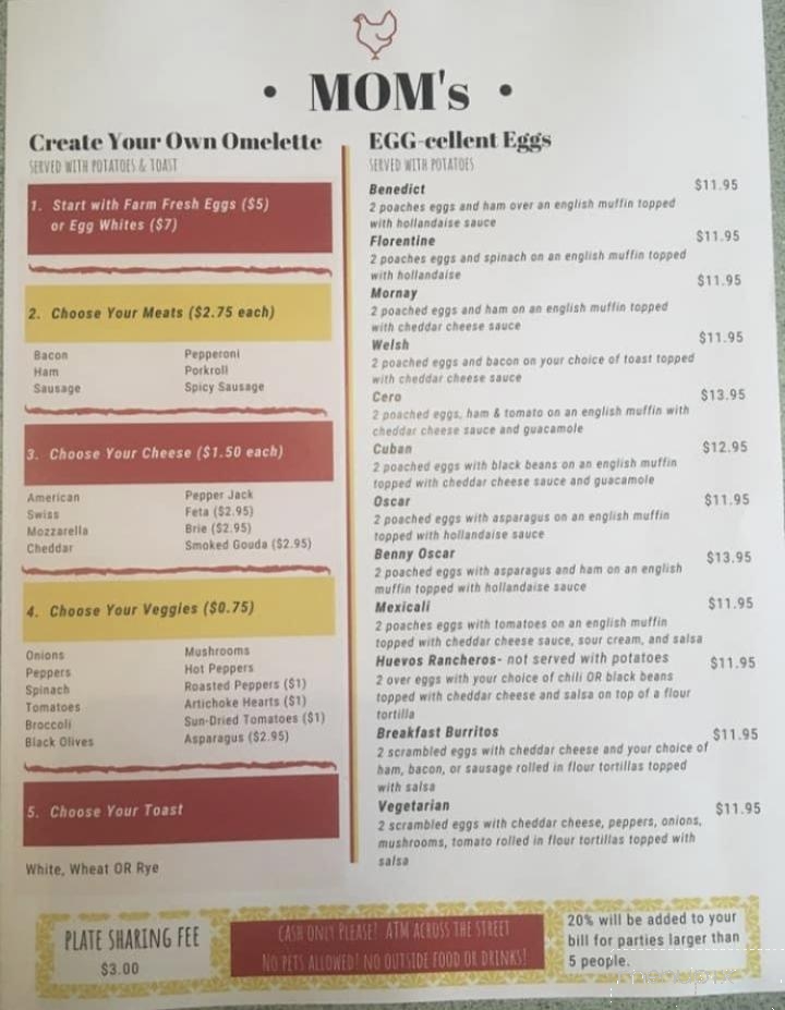 Mom's Restaurant - Ringoes, NJ menu_pic