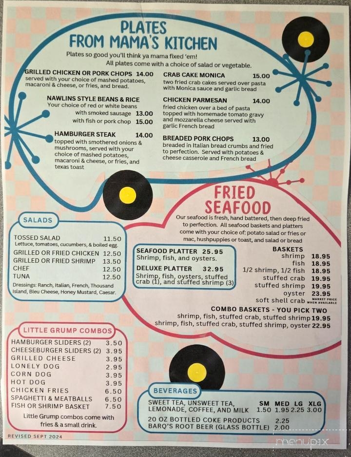 Grumpy's - Paradis, LA menu_pic