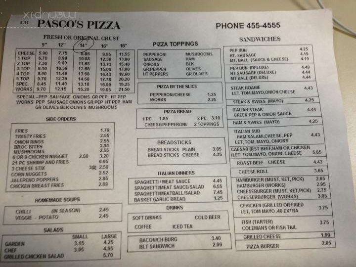 Pasco's Pizza - New Martinsville, WV
