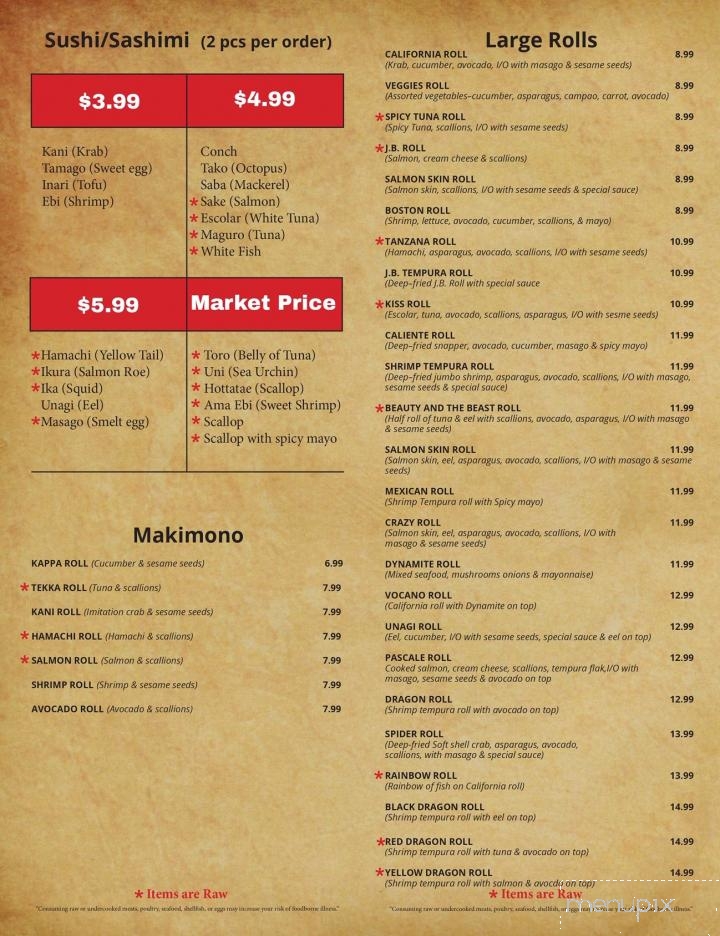 Thai Sushi By KJ - Marco Island, FL menu_pic