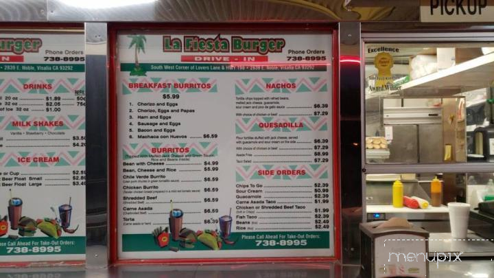 La Fiesta Burger - Visalia, CA menu_pic