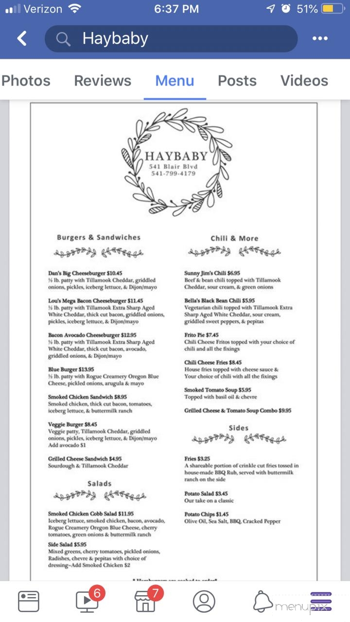 Haybaby - Eugene, OR menu_pic