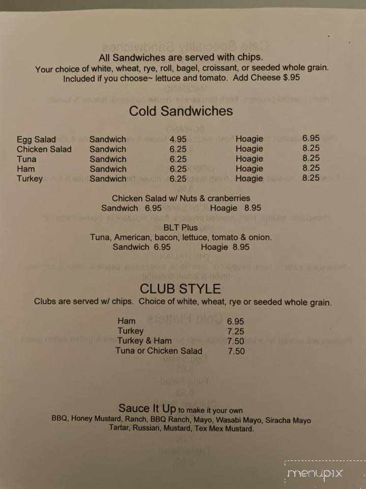 Cafe Soriano - Peckville, PA menu_pic