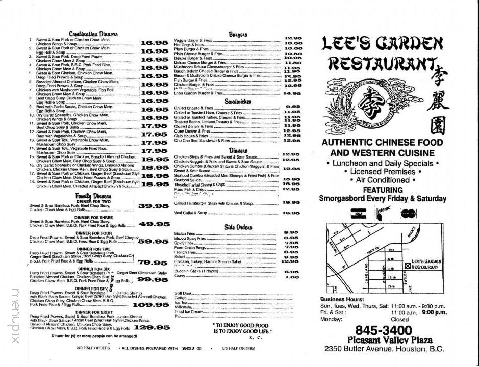 Lee's Garden - Houston, BC menu_pic