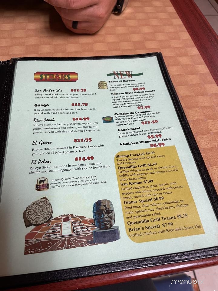 San Antonios - Fyffe, AL menu_pic