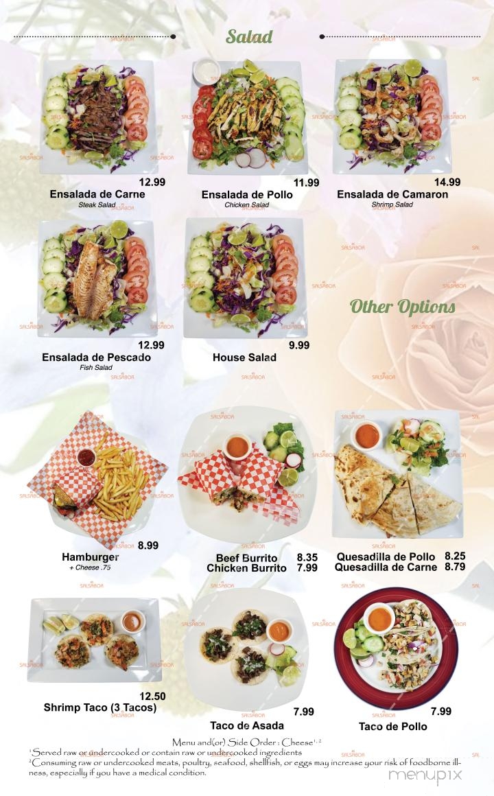 El Salsabor Restaurant Y Pupuseria - Los Angeles, CA menu_pic