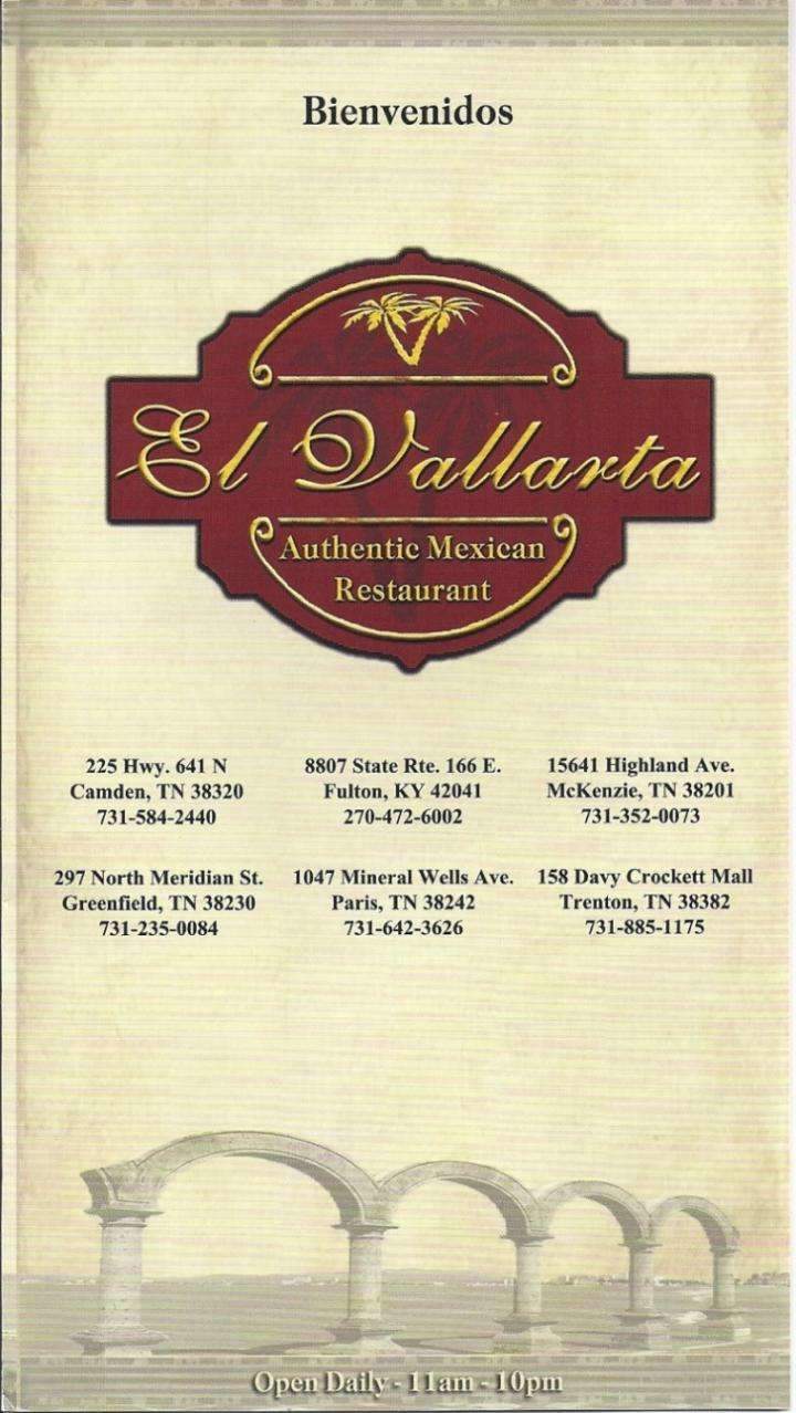 El Vallarta - Fulton, KY menu_pic