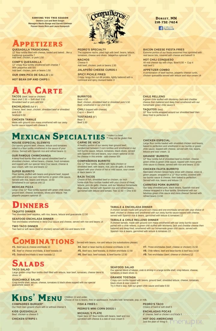 Companeros Mexican Restaurant - Park Rapids, MN menu_pic