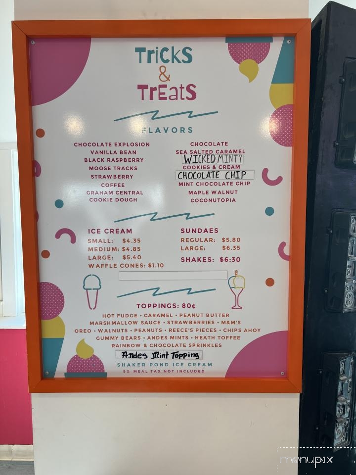 Tricks and Treats - North Conway, NH menu_pic