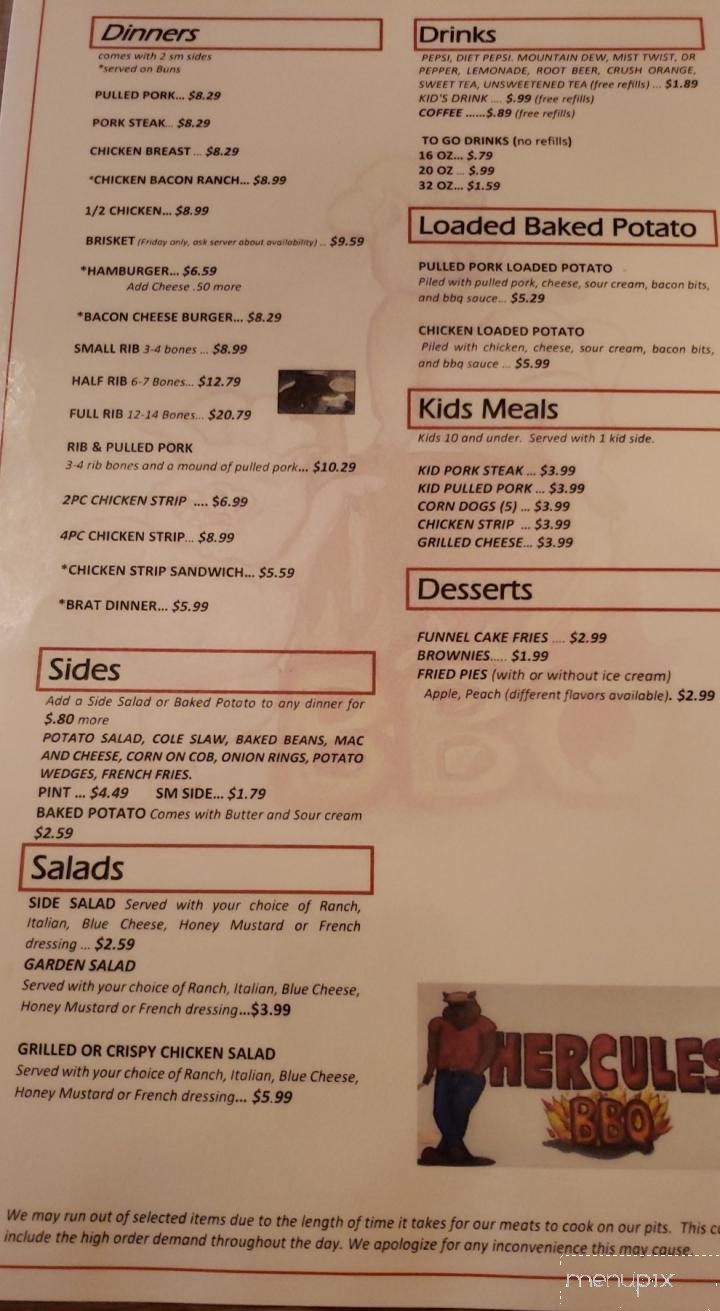 Hercules Southern BBQ - Piedmont, MO menu_pic