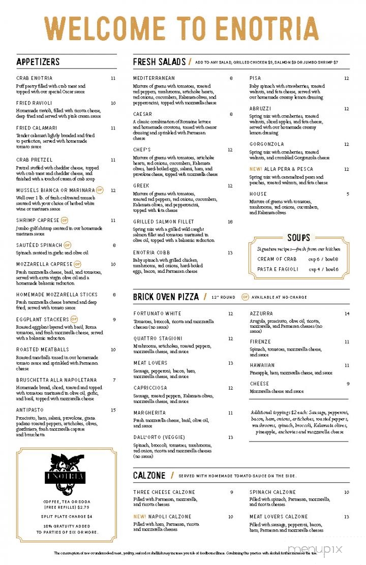 Enotria Restaurant & Grill - Forest Hill, MD menu_pic