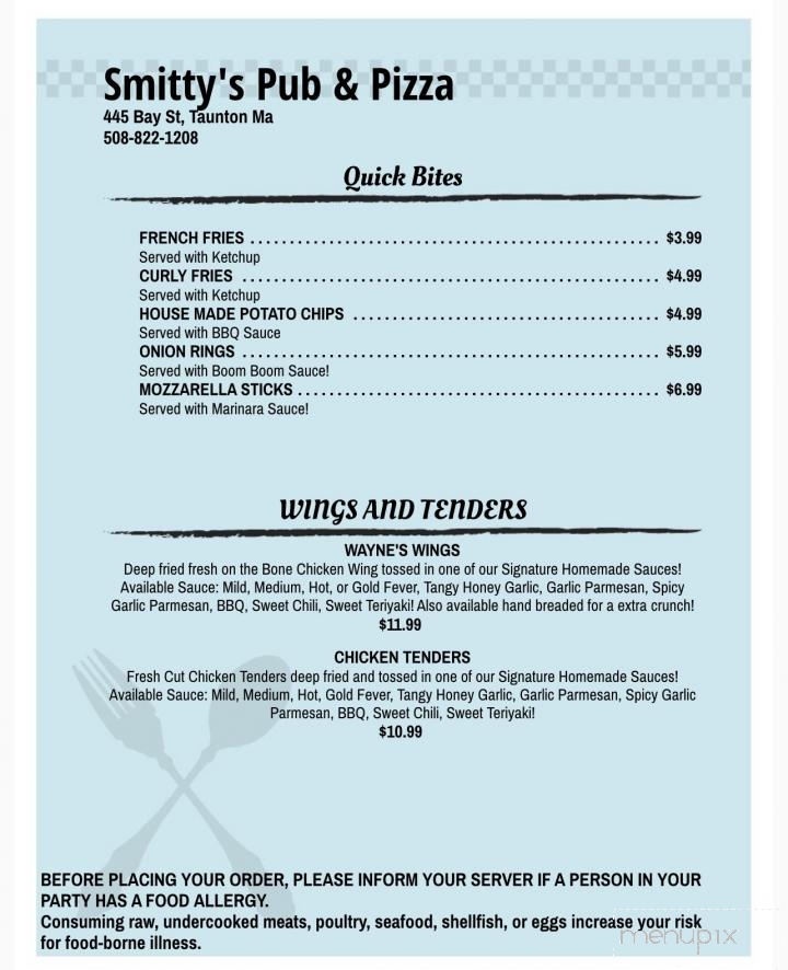 Smitty's Sports Pub - Taunton, MA menu_pic