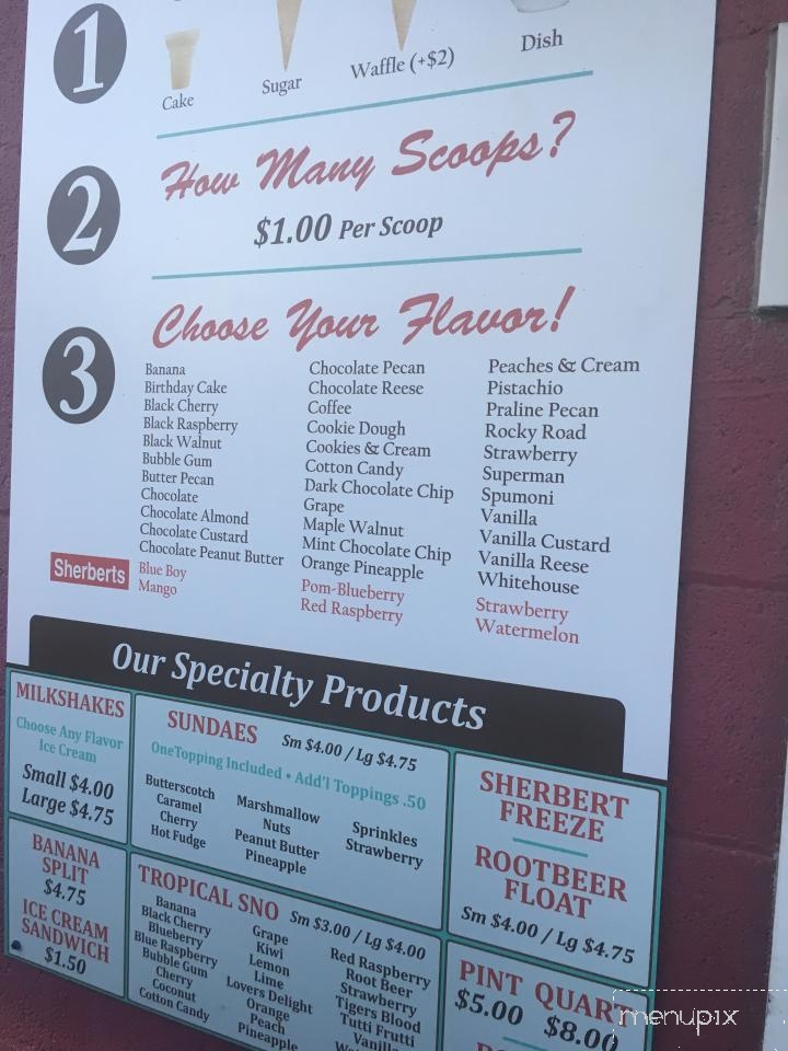 Webb's Original Ice Cream - Hubbard, OH menu_pic