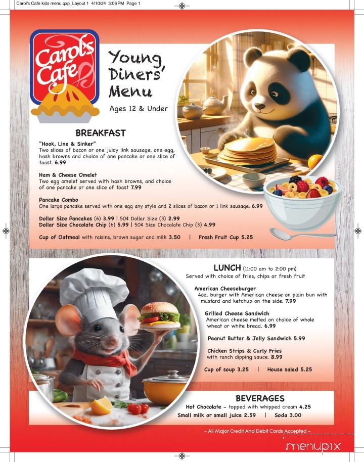 Carol's Cafe - Prattville, CA menu_pic