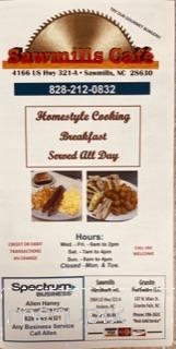 Sawmills Cafe - Granite Falls, NC menu_pic