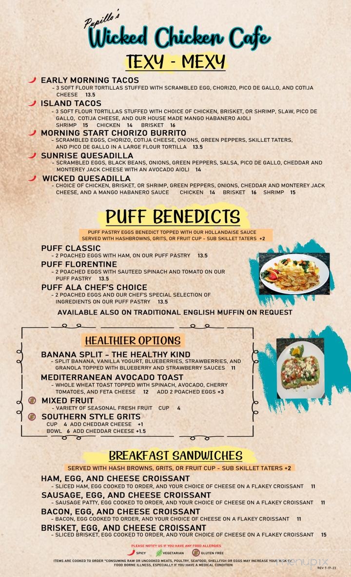 Pupillo's Wicked Chicken Cafe - High Ridge, MO menu_pic