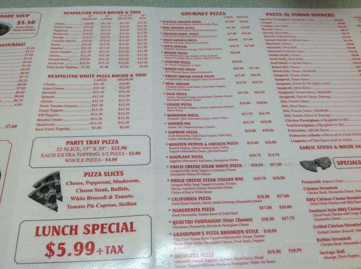 Joe's Pizza - Bridgeton, NJ menu_pic