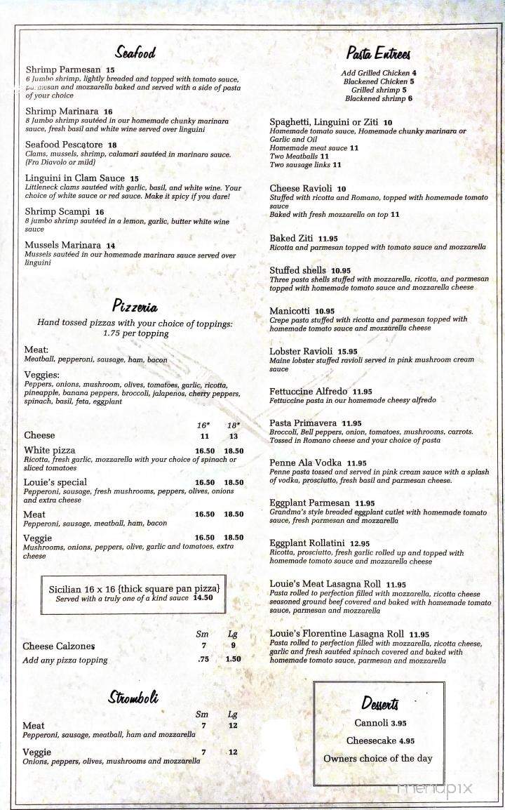 Louie's Pizza and Italian Restaurant - Ocala, FL menu_pic