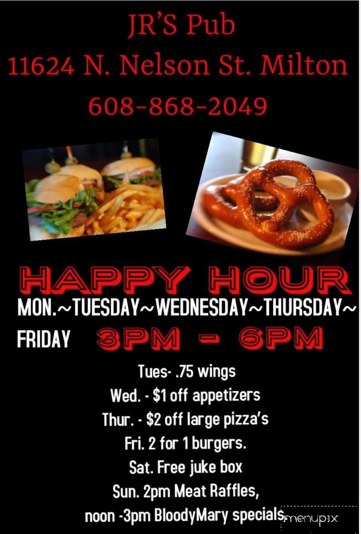 J R's Pub - Milton, WI menu_pic