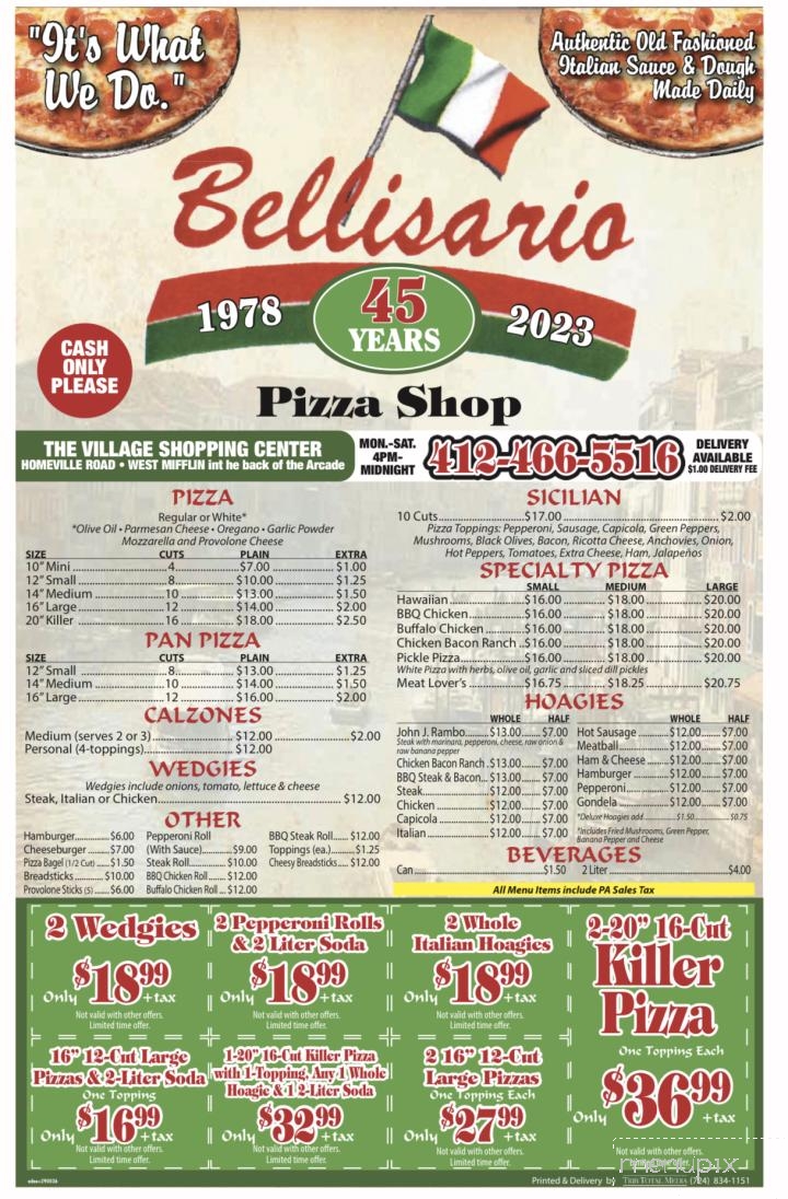 Bellisario Pizza Shop - West Mifflin, PA