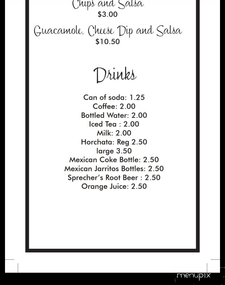 Fresco Fajita House - Beloit, WI menu_pic