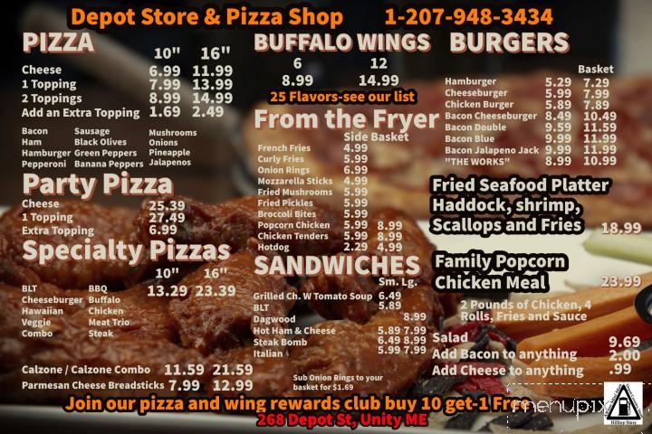 Depot Store & Pizza Shop - Unity, ME menu_pic