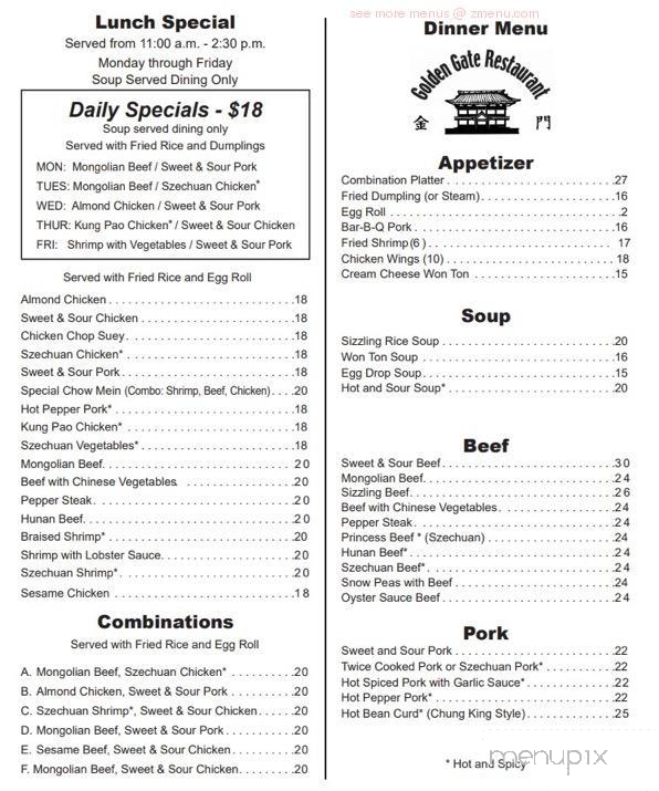 Golden Gate Restaurant - Anchorage, AK menu_pic