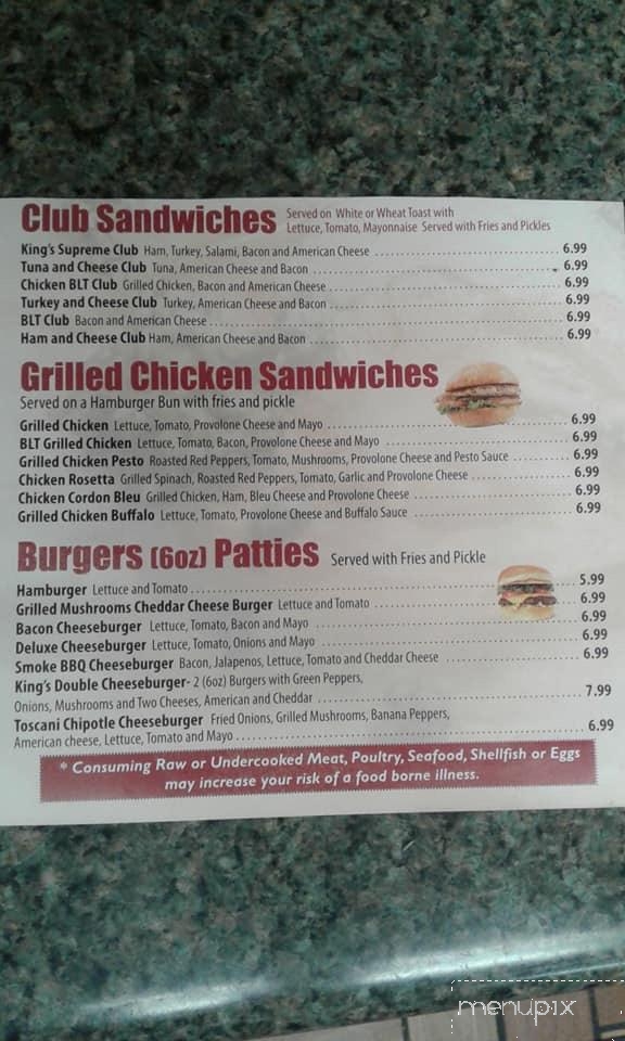 King's Pizzeria - Berwick, PA menu_pic