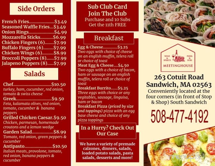 Meetinghouse Package - Sandwich, MA menu_pic