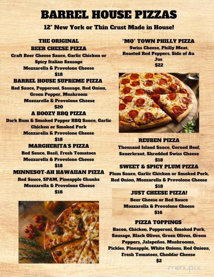 Red Wing Barrel House - Red Wing, MN menu_pic