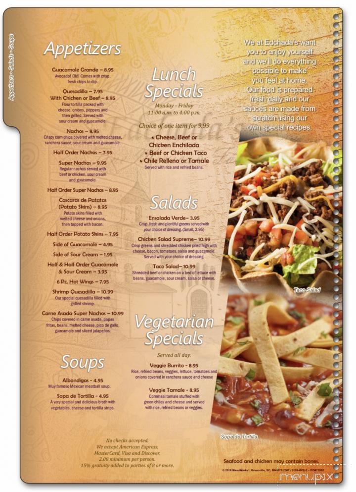 Edchada's - Twentynine Palms, CA menu_pic