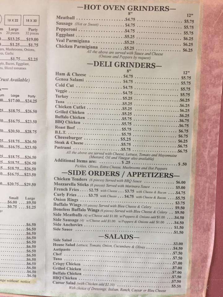 Family Pizza - Westfield, MA menu_pic
