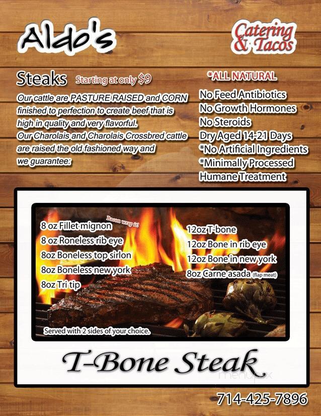 Aldo's Catering and Tacos - Santa Ana, CA menu_pic