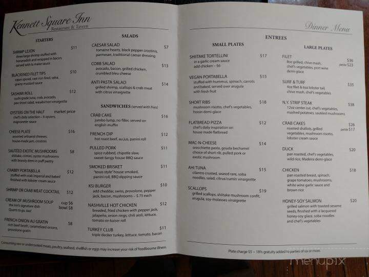 Kennett Square Inn - Kennett Square, PA menu_pic