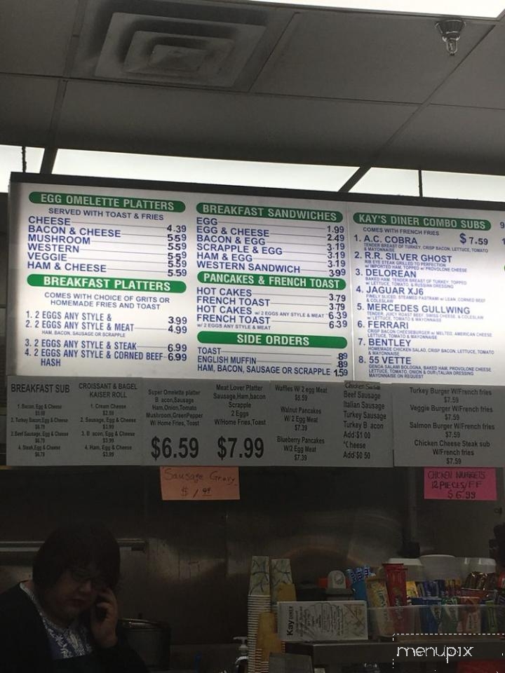 Kay's Diner IV - Beltsville, MD menu_pic