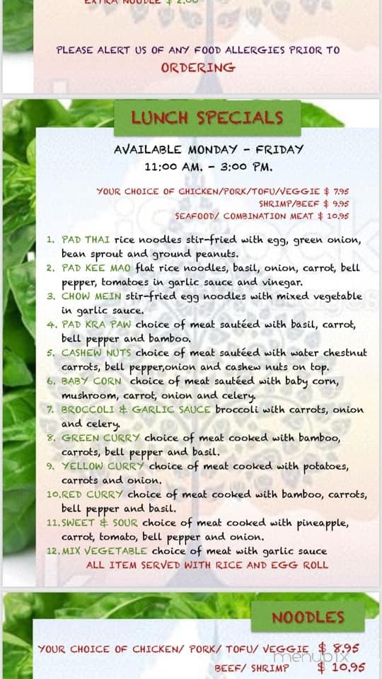 Thai Basil Restaurant - Visalia, CA menu_pic