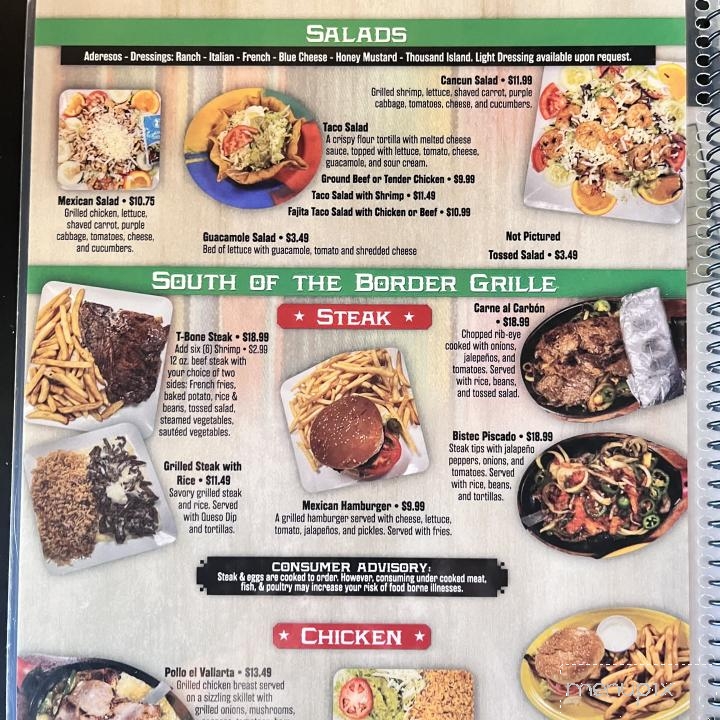 El Vallarta - Paris, TN menu_pic