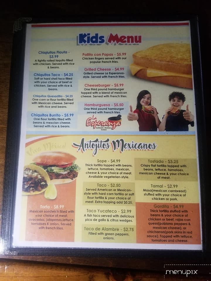 La Esperanza - Elkhart, IN menu_pic