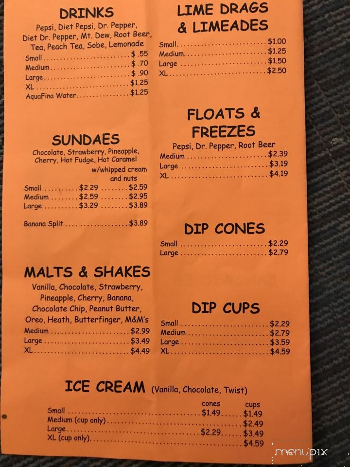 Dairy Deal - Salina, OK menu_pic