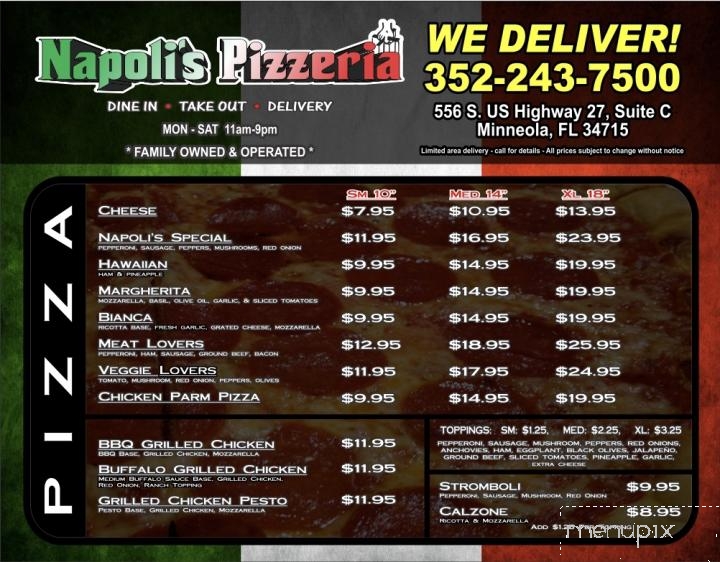 Napoli's Pizzeria - Minneola, FL menu_pic
