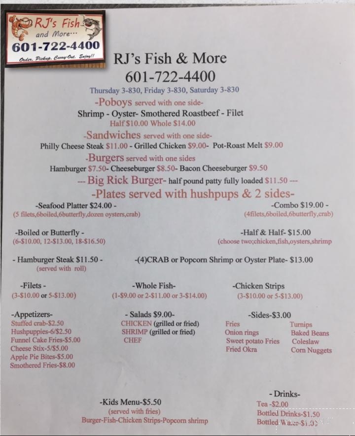 R.J.'s Fish - Seminary, MS menu_pic