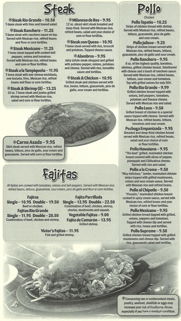Rio Grande Mexican Restaurante - Mayfield, KY menu_pic