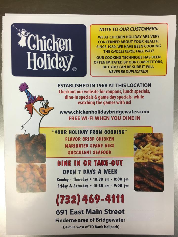 Chicken Holiday - Bridgewater, NJ menu_pic
