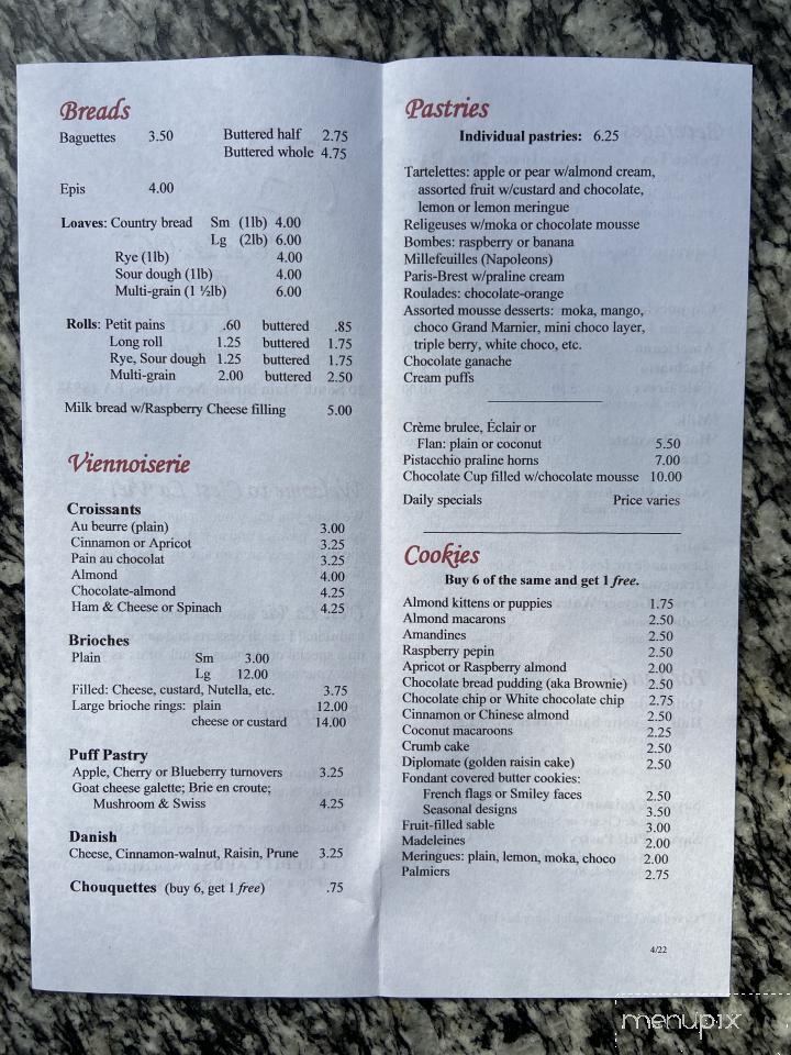 C'Est la Vie - New Hope, PA menu_pic